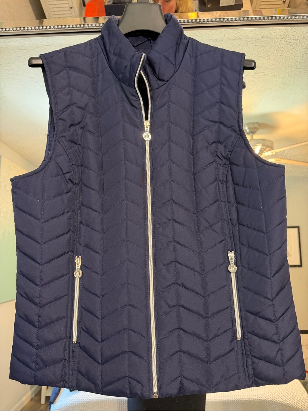 Marc New York Navy Quilted Zip-Up Vest